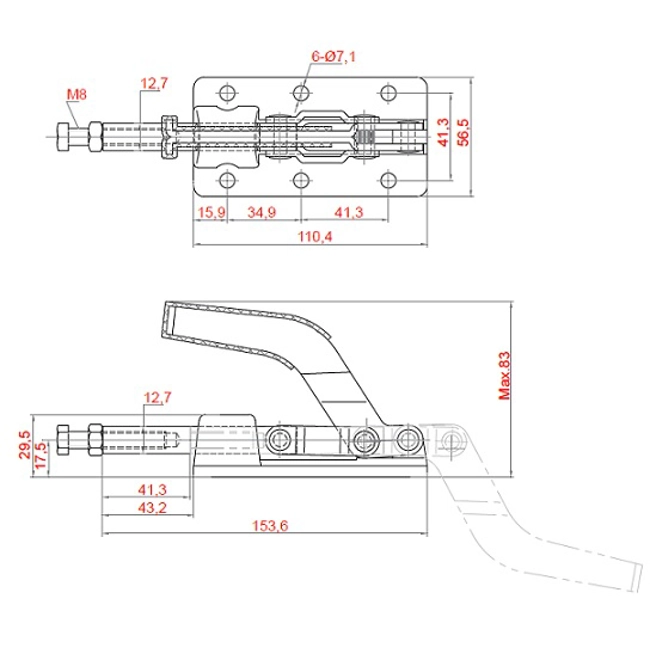 Vendita online Bloccaggio a spinta pistone 41,3 mm. 320 Kg.